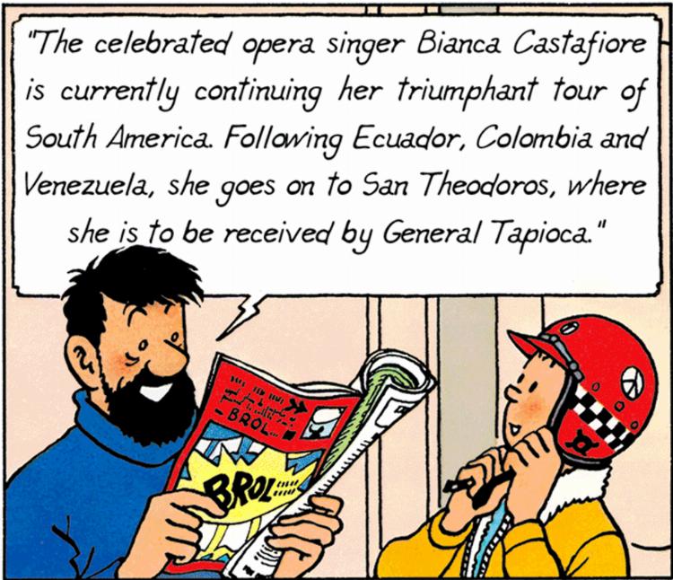 Tintin et son casque Peace and Love dans Tintin et les Picaros